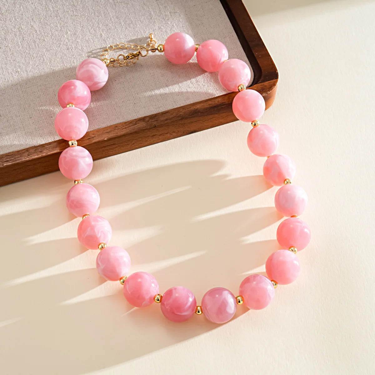 KMVEXO Fashion Colorful Acrylic Big Beads Necklace Bracelet Set for Women Personality Originality Holiday Jewelry Accessories