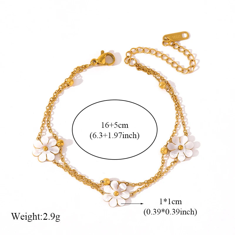 EILIECK New Fashion Heart Love Charm Bracelet For Women Trendy Wrist Chain Stainless Steel Metal Jewelry Bangles Lady Gift