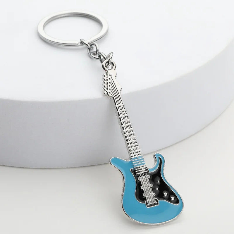 2024 New Guitar Keychain Band Concert Music Festival Souvenir Gift Handbag Schoolbag Pendant Bass Key Rings Wholesale