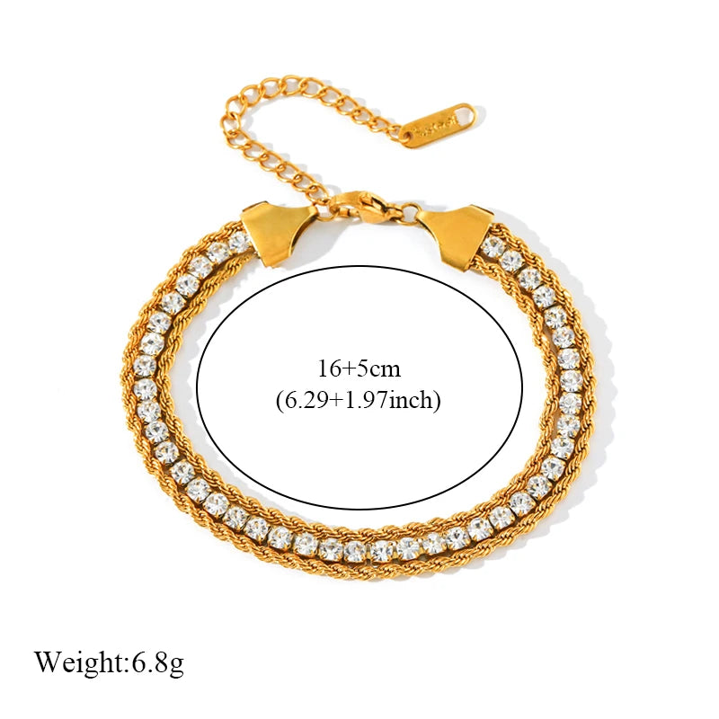 EILIECK 316L Stainless Steel Thick Bracelet For Women Trendy 18K Gold Plated Wrist Chain Waterproof Jewelry Gift Party Bijoux
