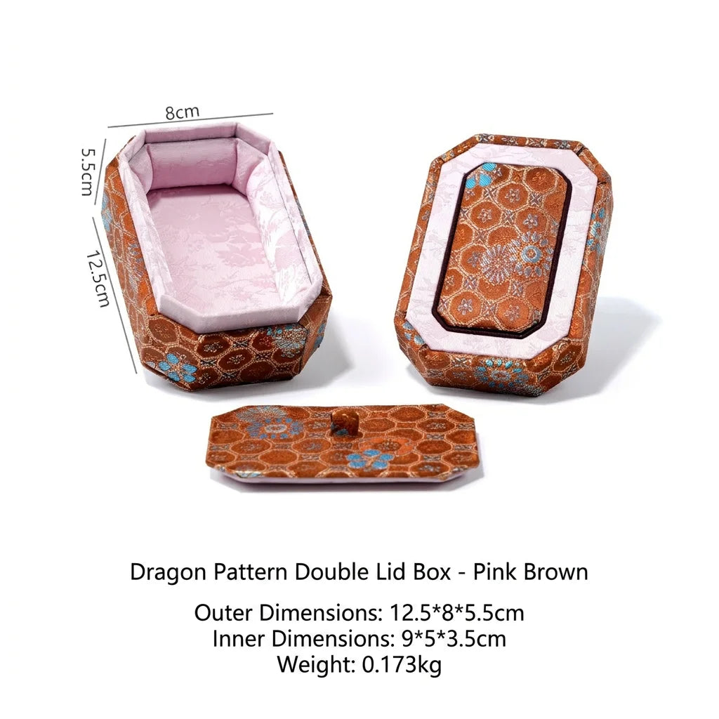 Antique Storage Box Easy To Maintain Oriental Jewelry Box Fabric Storage Box Wear-Resistant For Jewelry Storage
