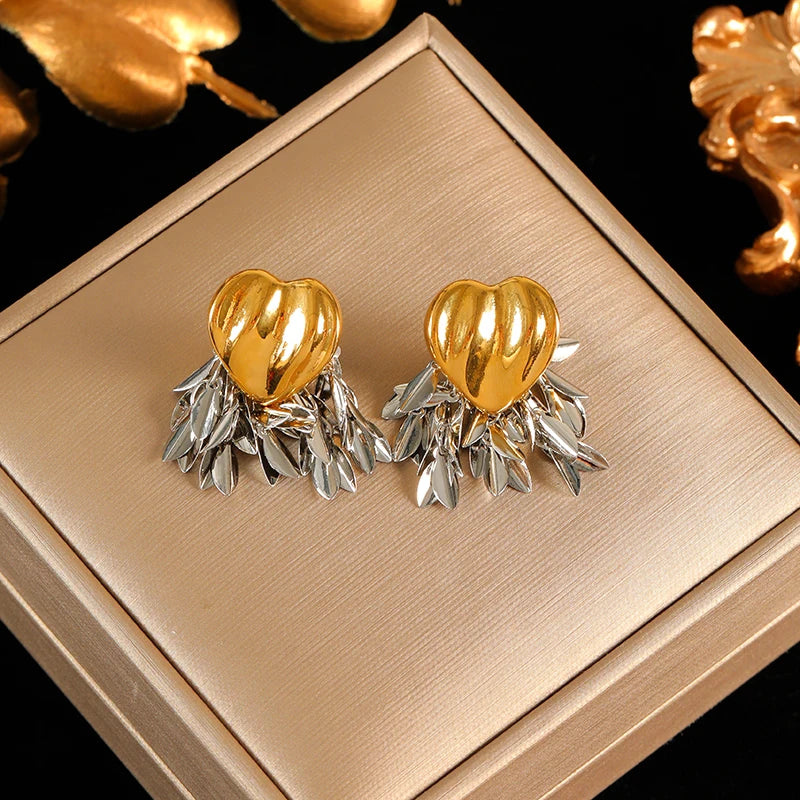 EILIECK 316L Stainless Steel Starfish Drop Dangle Earrings Stylish Trendy Waterproof 18K PVD Plated Metal Jewelry for Women