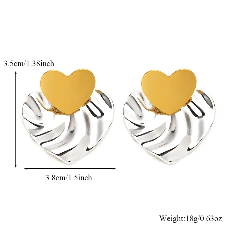 EILIECK 316L Stainless Steel Geometric Loops Dangle Earrings For Women New 18K Gold PVD Plated Ear Stud Water-resistant Jewelry