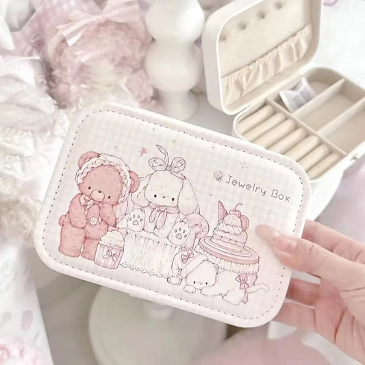 Cute Portable Jewelry Box Jewelry Organizer Display Travel Earrings Necklace Storage Case for Women Ring Fashion Organizer