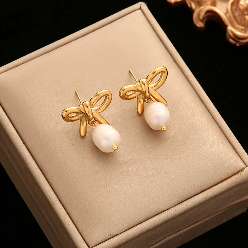 EILIECK 316L Stainless Steel Metal Flower Ear Dangle Piercing Earrings For Women Fashion New Jewelry Lady Gift Party сережки