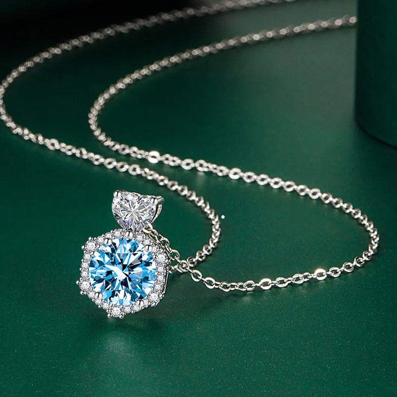 Nice 5A Zircon Necklace Pendant 925 Sterling Silver For Women Wedding Engagement Jewelry Plated 18K white gold Necklaces party