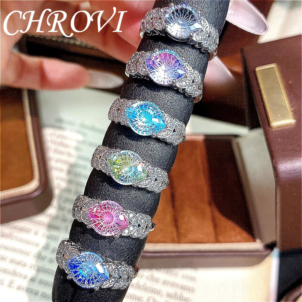 Luxury 925 Sterling Silver New Model Flashing Devil's Eye Ring High-End Fashion Micro-set Wheat-shaped Precious Gemstone Ring