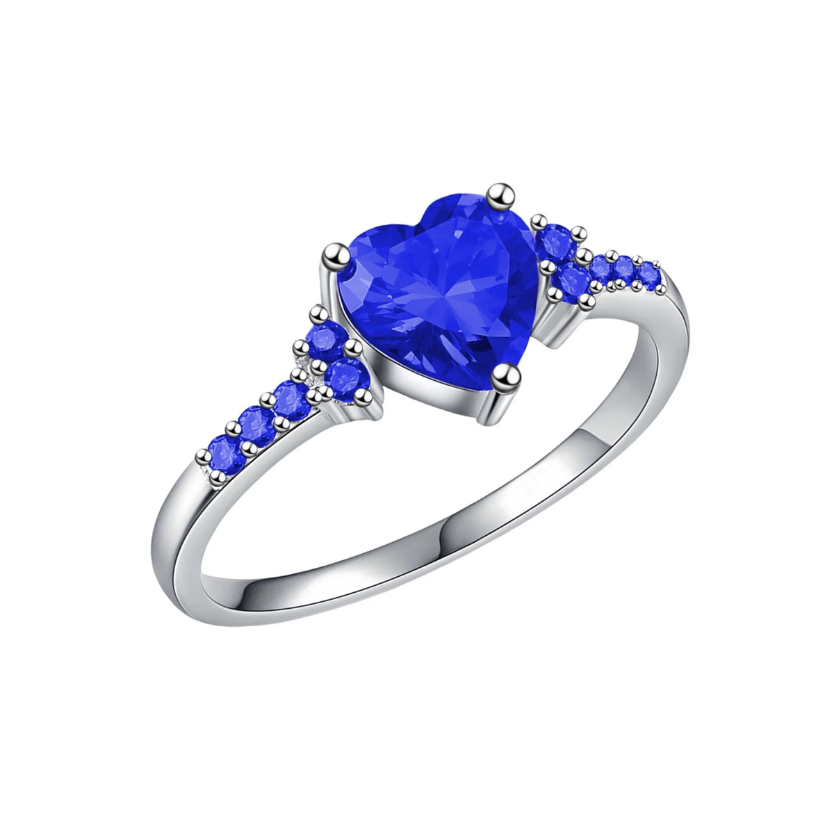 New 925 Sterling Silver Ring Heart 5A Zircon Shines Simplicity Fashion Exquisite For women Jewelry Wedding White gold plated