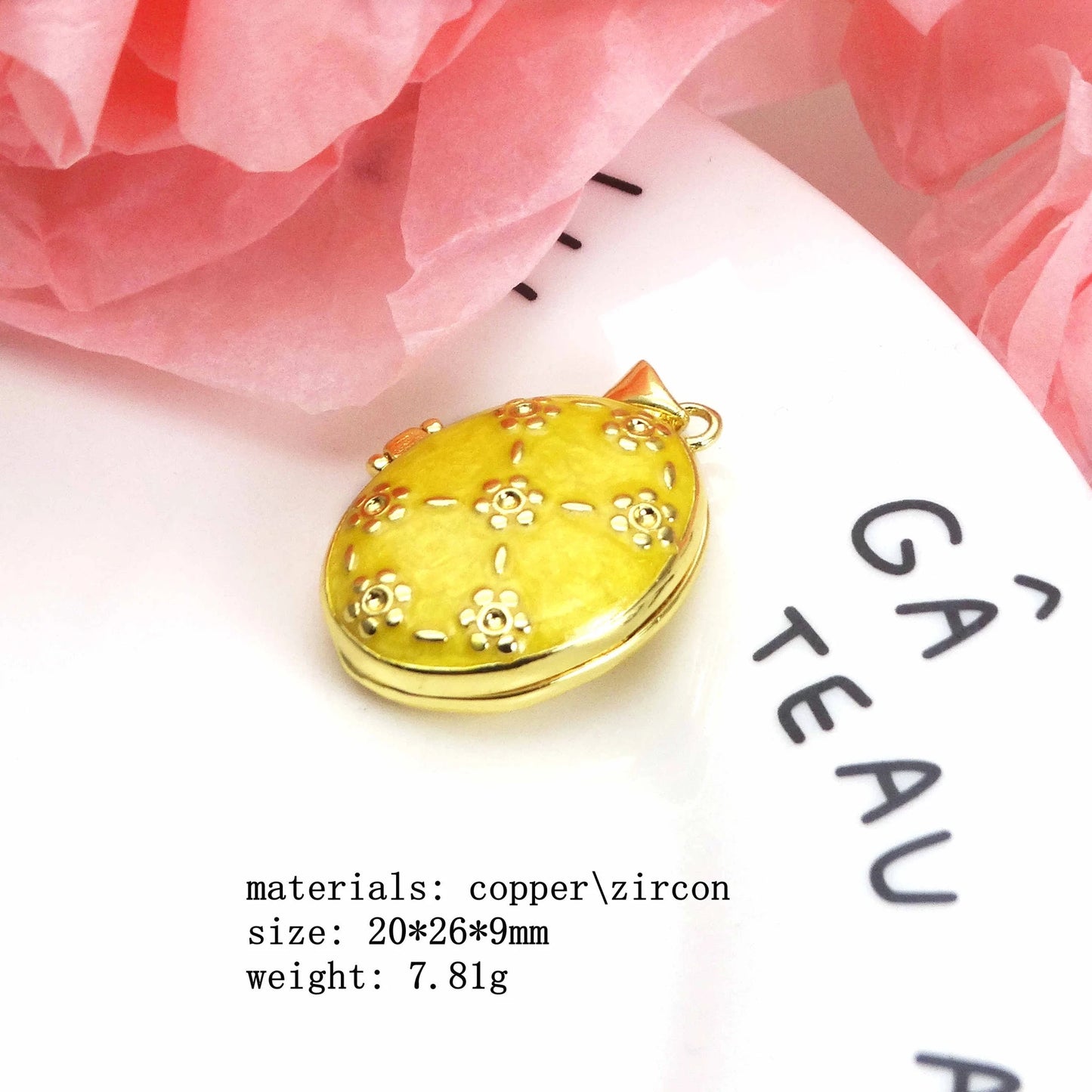 Micro Zircon oil drip photo box Pendant necklace case gaine pendant necklace copper chain jewelry necklace