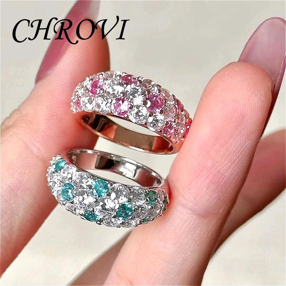 Retro 925 Sterling Silver Botanical Mint Color Ring, Colorful Frosted Pastry, Full Diamond Set Pink sapphire Ring, Women's Acces