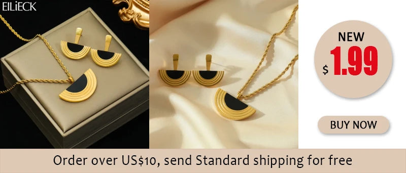 EILIECK 316L Stainless Steel Thick Chain Necklace Bracelet For Women Fashion Trendy Exaggerated Punk Jewelry Set Gift Party