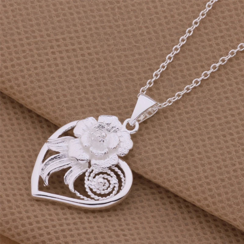 New High Quality 925 Sterling Silver Necklace Pendan Heart For Women Exquisite Student Girlfriend Jewelry Gift