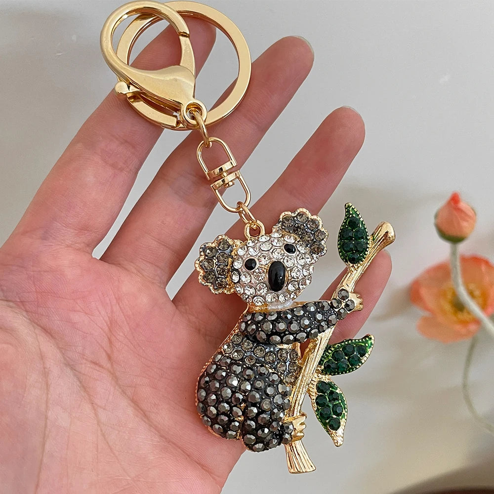 2025 NEW Koala Bear KeyChain Crystal Rhinestone Key Ring Pendant Women's Handbag Ornament Souvenir