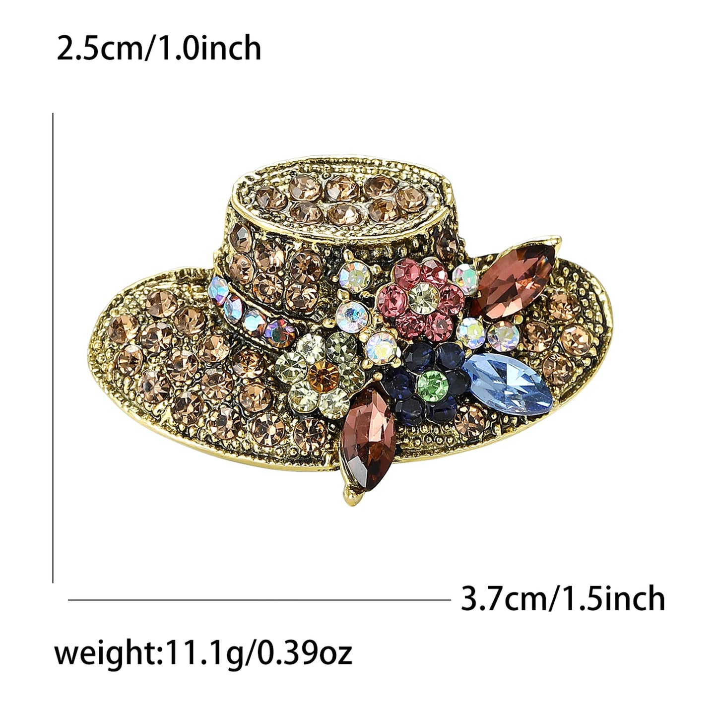 Luxury Rhinestone Sun Hat Brooches for Women Unisex Clothing Pins Necklace Event Party Backpack Fashion New Yea Gifts Decoration