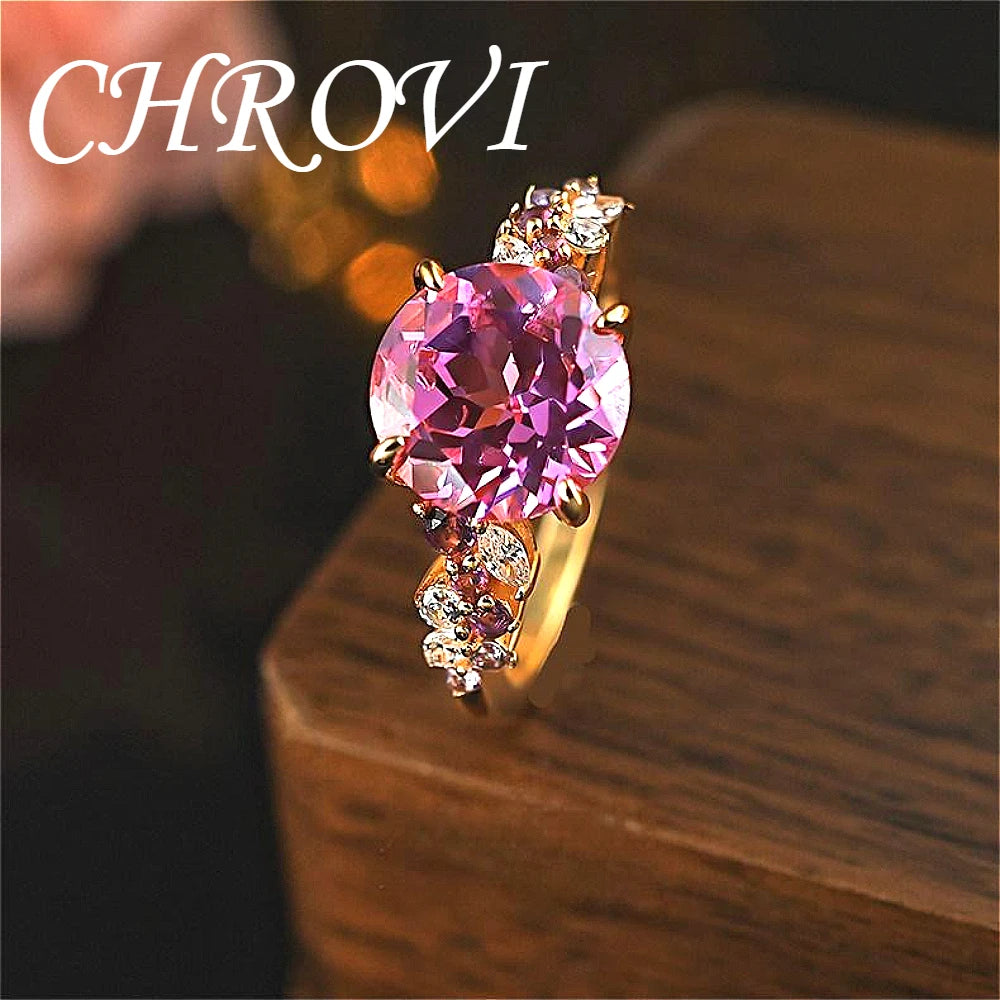 Luxury-Style 925 Sterling Silver Focus Single Diamond Round Sparkling Open-Style Ring for Women at Banquet Events
