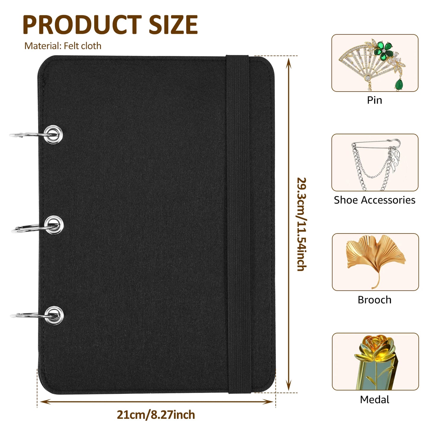 Hanging Enamel Lapel Pin Display Panels Felt Badge Button Brooch Storage Holder Jewelry Necklace Display Stand Earring Organizer