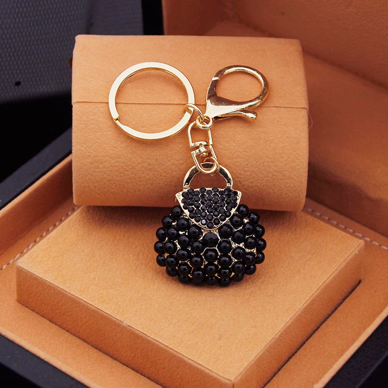 Fashion key chains key rings Metal Charm Pearl Bag Key Chain Tassel Key Ring Car Bag Keychain For Women Jewelry Accessories Gift
