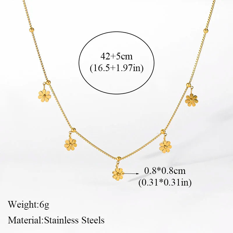 EILIECK 316L Stainless Steel Gold Color Heart Love Necklace Earrings Trendy For Women New Party Gift Waterproof Jewelry Set