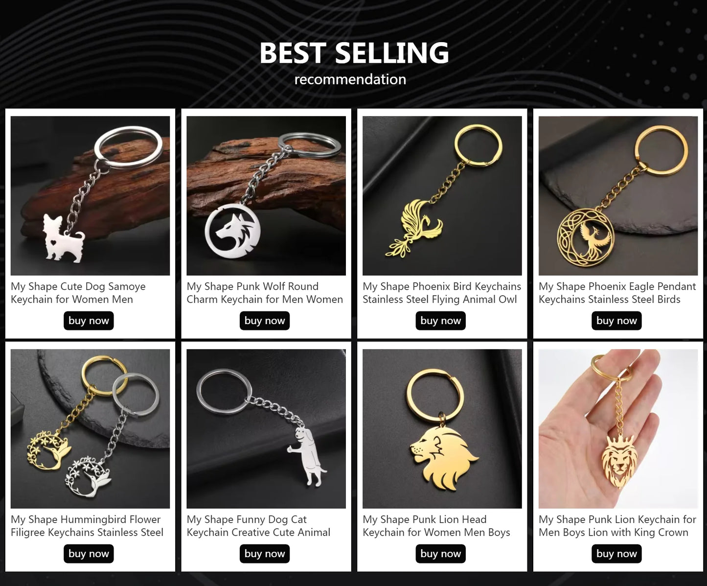 Cute Dog Samoye Keychain for Women Men Stainless Steel Dachshund Puppy Animal Lovers Key Ring for Car Backpack  Jewelry Gifts