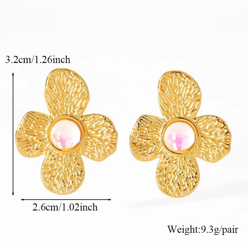 EILIECK 316L Stainless Steel Starfish Drop Dangle Earrings Stylish Trendy Waterproof 18K PVD Plated Metal Jewelry for Women