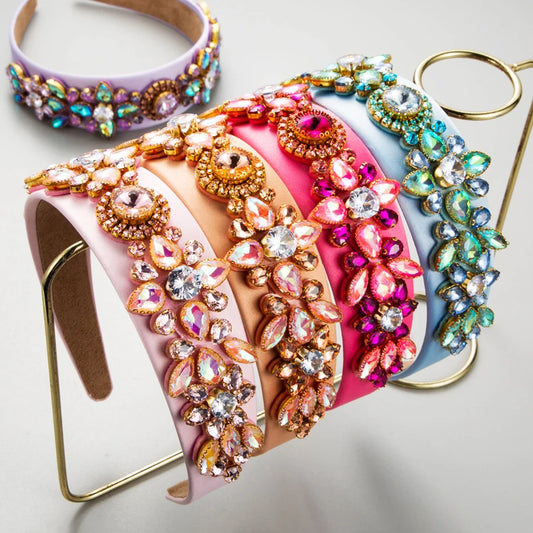 European and American Heavy Industry Full Diamond Retro Wide Edge Baroque Headband Inlaid With Rhinestone High-end Hairband