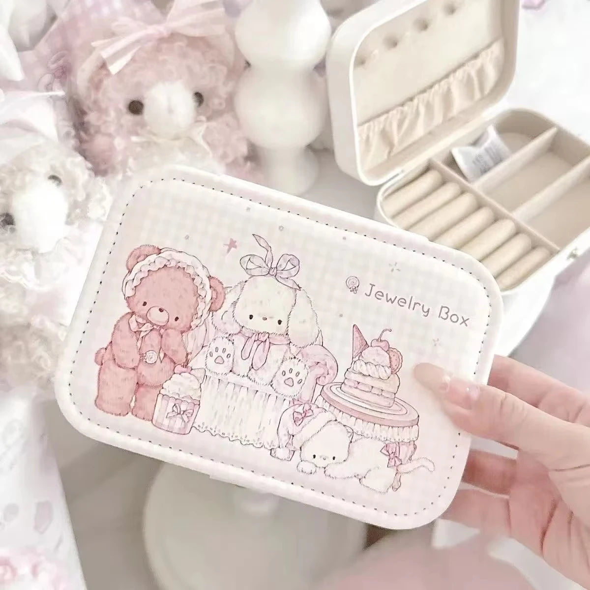 Cute Portable Jewelry Box Jewelry Organizer Display Travel Earrings Necklace Storage Case for Women Ring Fashion Organizer