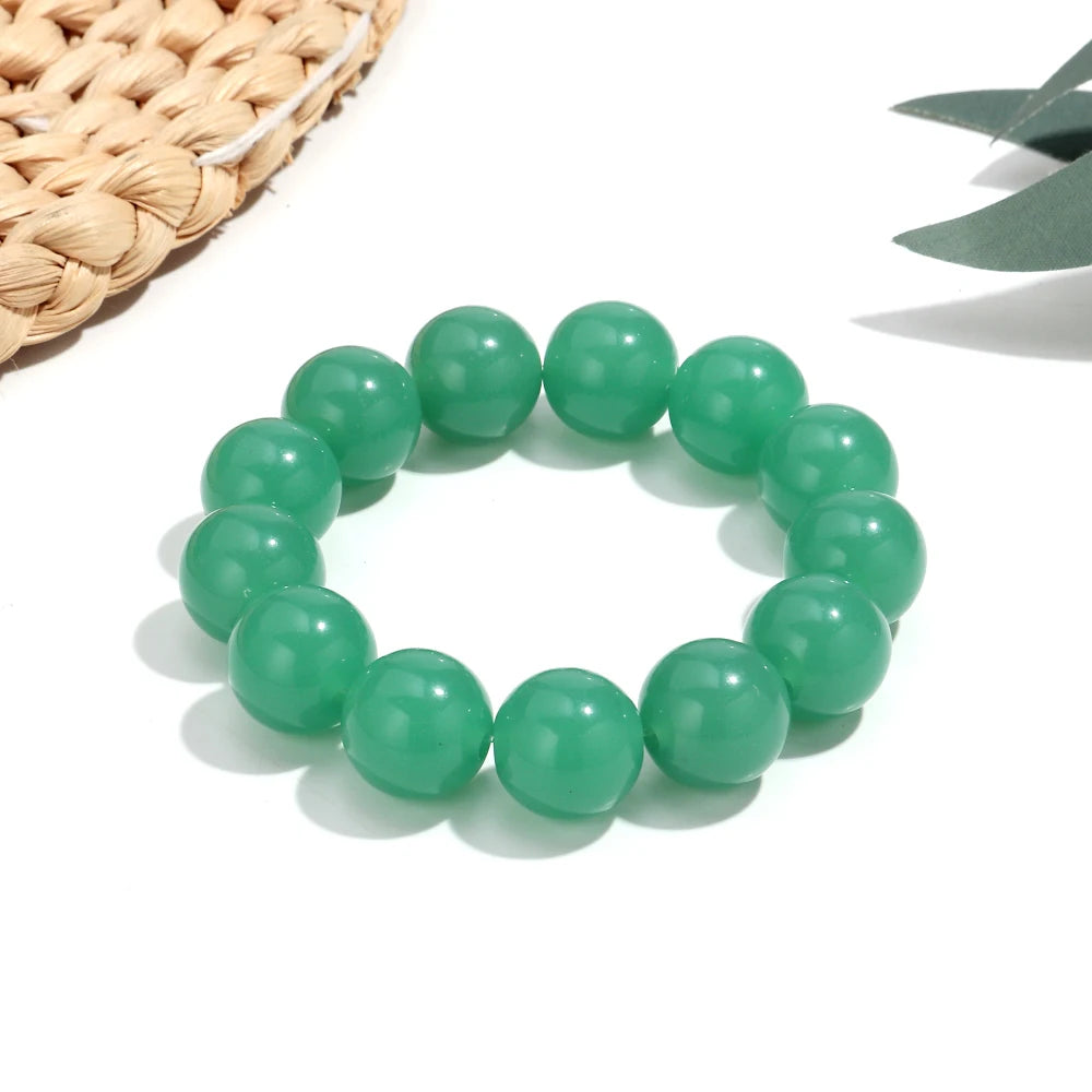 Bohemian Acrylic Colorful Marbled Elastic Round Beads Bracelets Trendy Geometric Stackable Bangle Bracelet Jewelry for woman