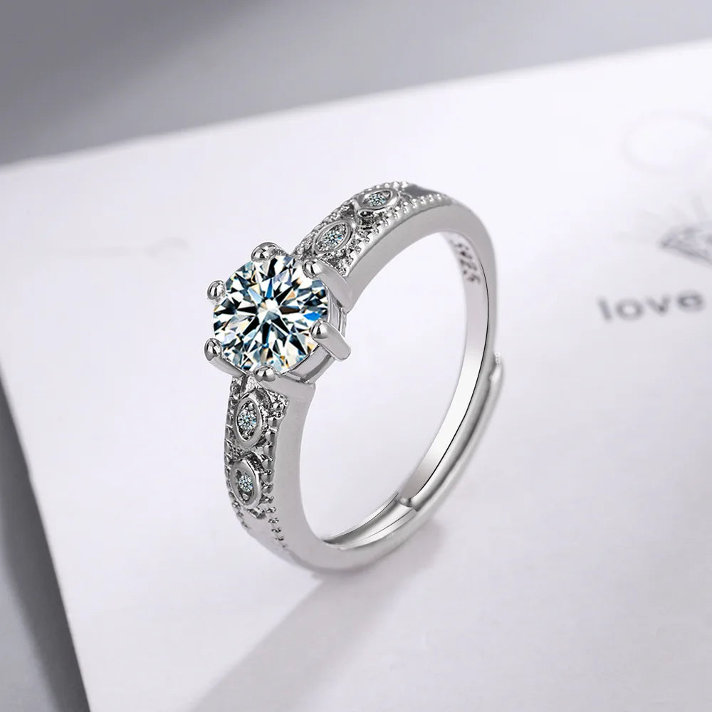 New 925 Sterling Silver Ring Heart Adjustable Simplicity Fashion Exquisite Student Girlfriend Jewelry Accessories Wedding Party