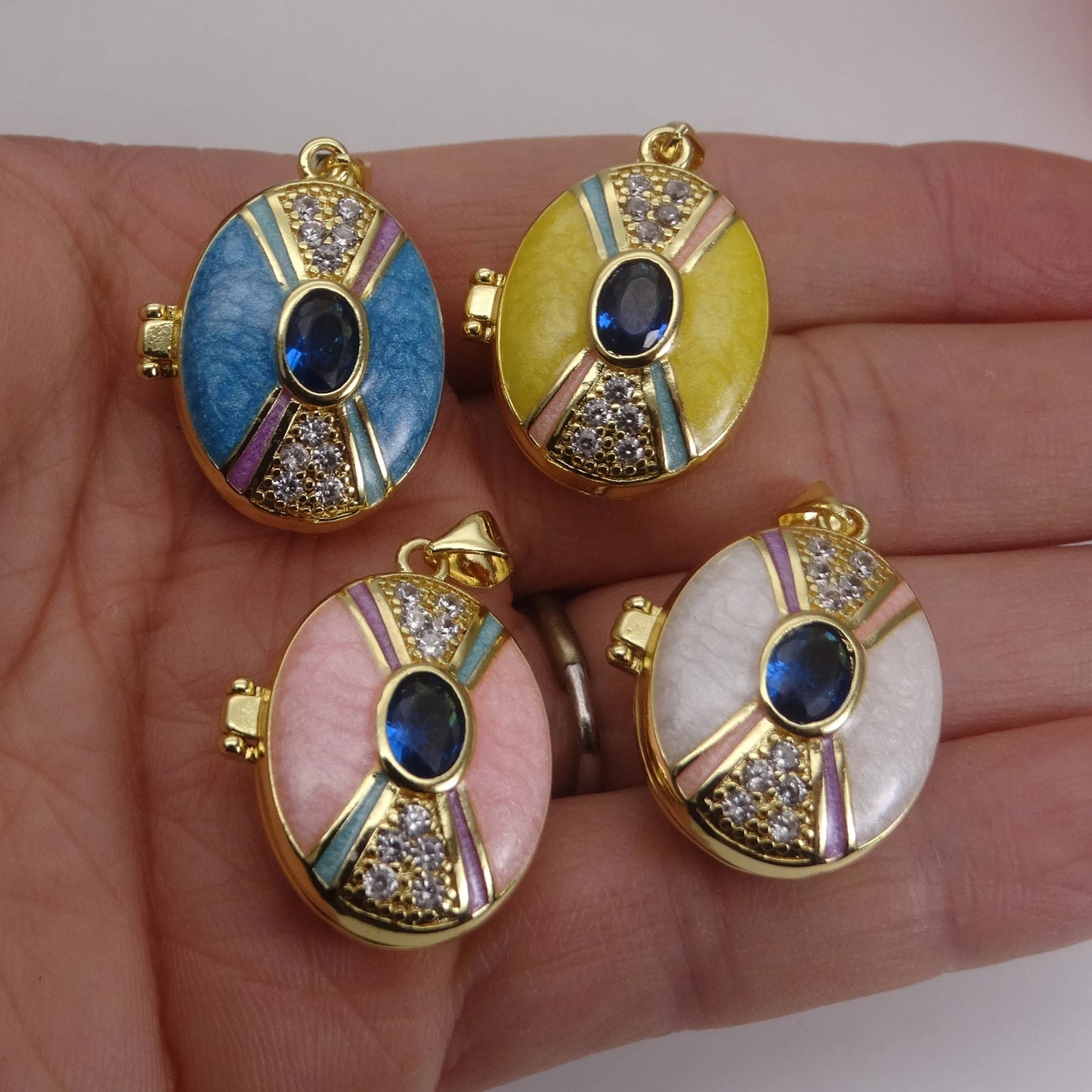 Micro Zircon oil drip photo box Pendant necklace case gaine pendant necklace copper chain jewelry necklace
