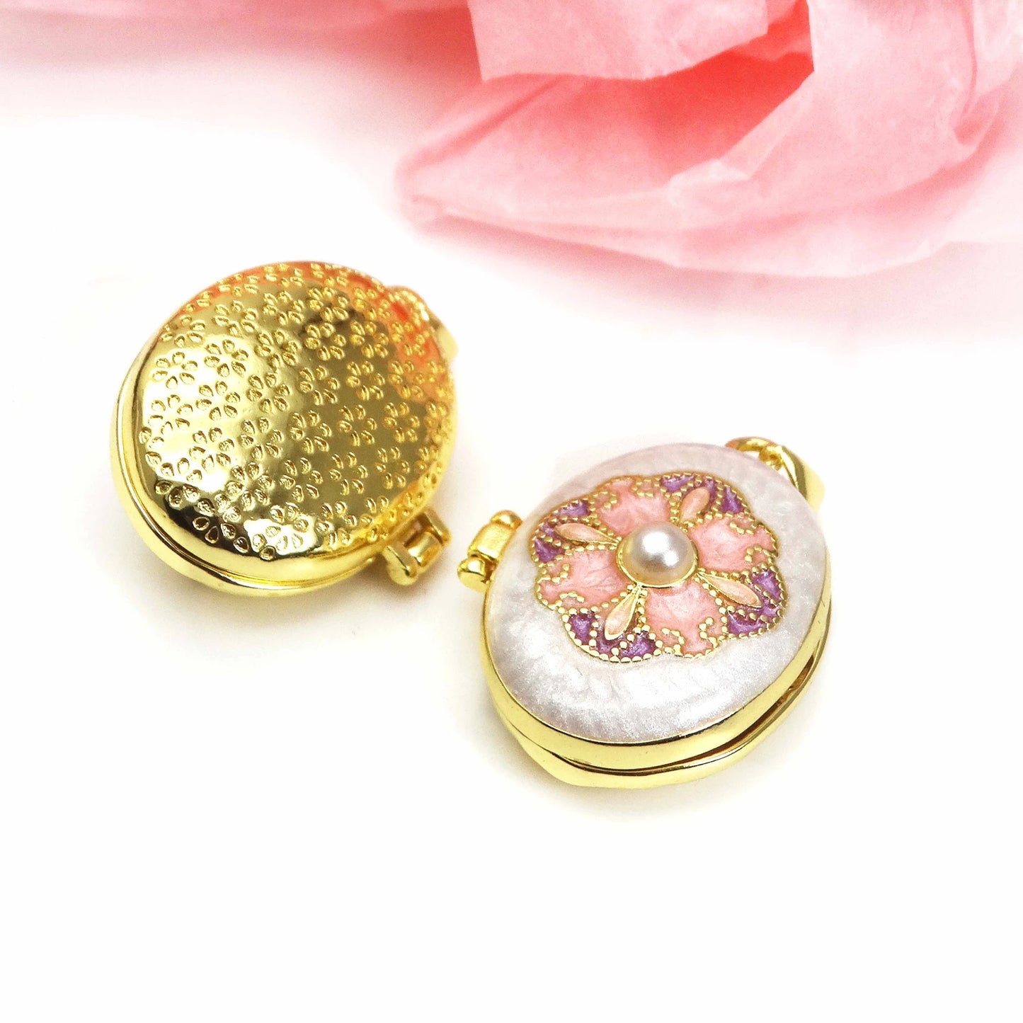 Micro Zircon oil drip photo box Pendant necklace Pearl Celtic Knot pendant necklace copper chain jewelry necklace