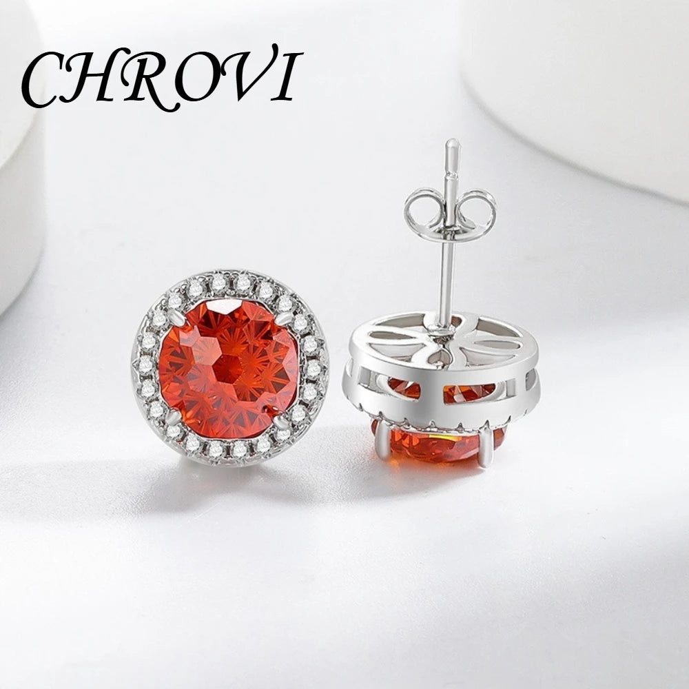 Exquisite 925 sterling silver gemstone-cut princess round earrings with ultra-shiny high-carat diamonds.
