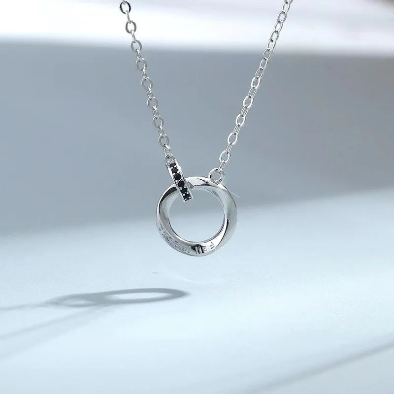 925 Sterling Silver Necklace Pendant AAA Zircon For Women Fashion Exquisite Student Girlfriend Jewelry Accessories Heart Gift