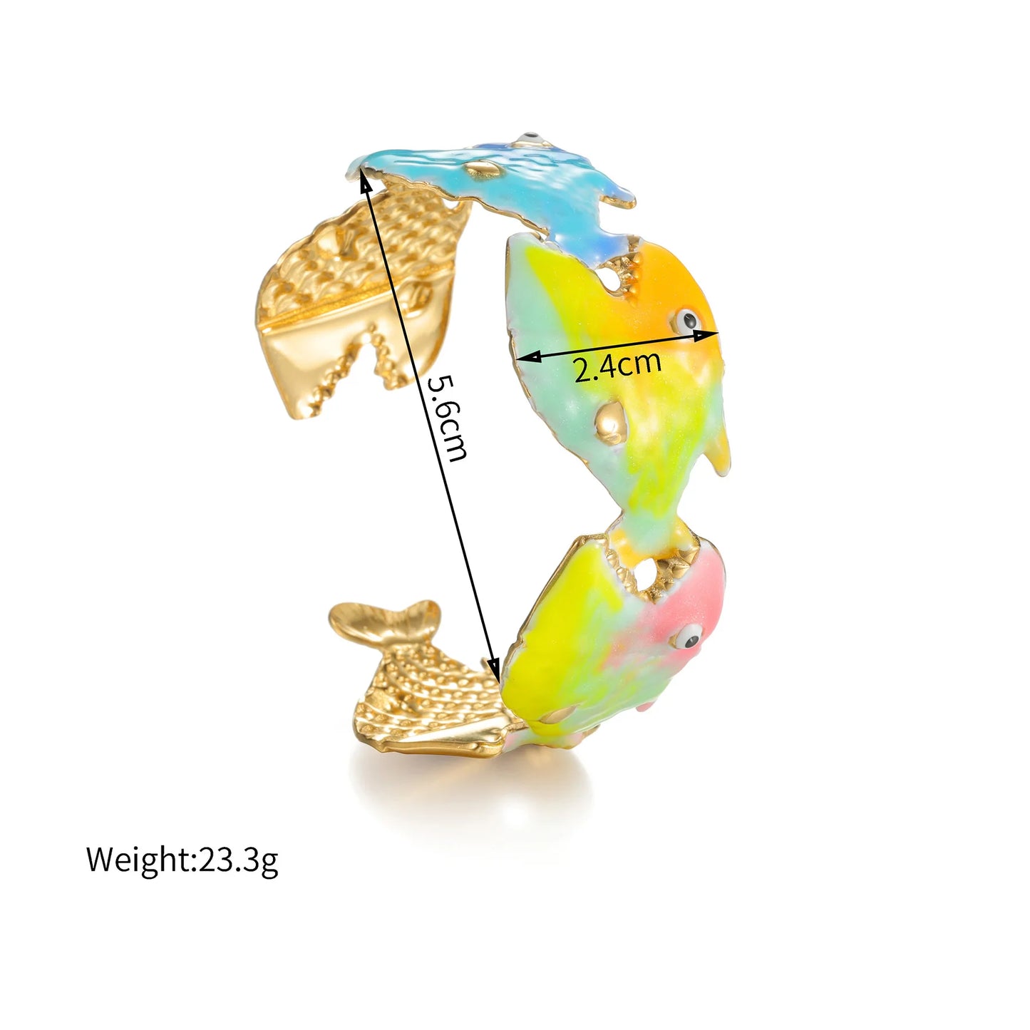 Freeteeme Stylish Colorful Oil Dripping Shell Starfish Bangle for Women Stainless Steel Ocean Series Open Bracelets Beach Gifts