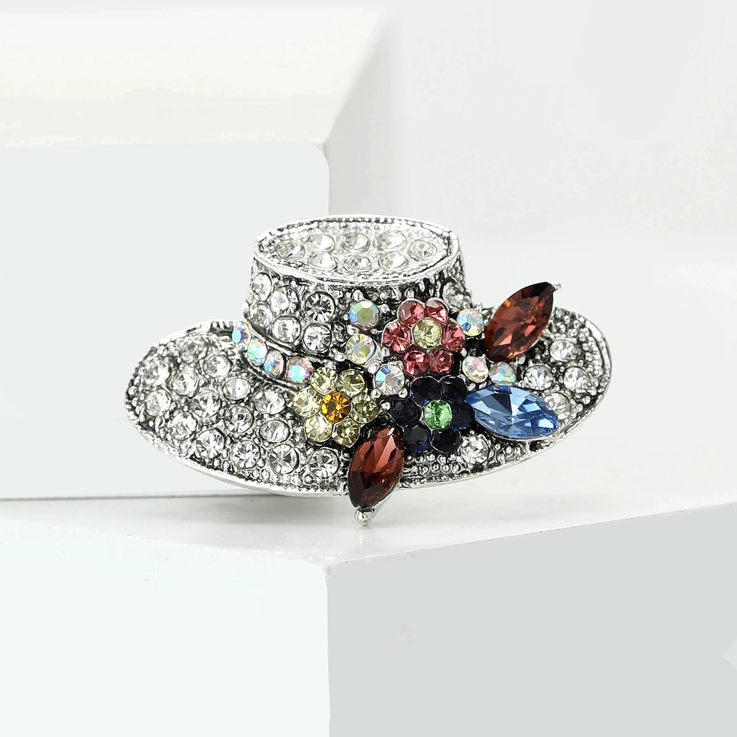 Luxury Rhinestone Sun Hat Brooches for Women Unisex Clothing Pins Necklace Event Party Backpack Fashion New Yea Gifts Decoration