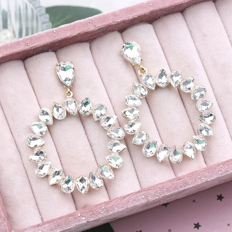 VEYO  Women's Trendy Hollow out Design rhinestone Wedding bride Drop Earrings Fashion Jewelry Wholesale