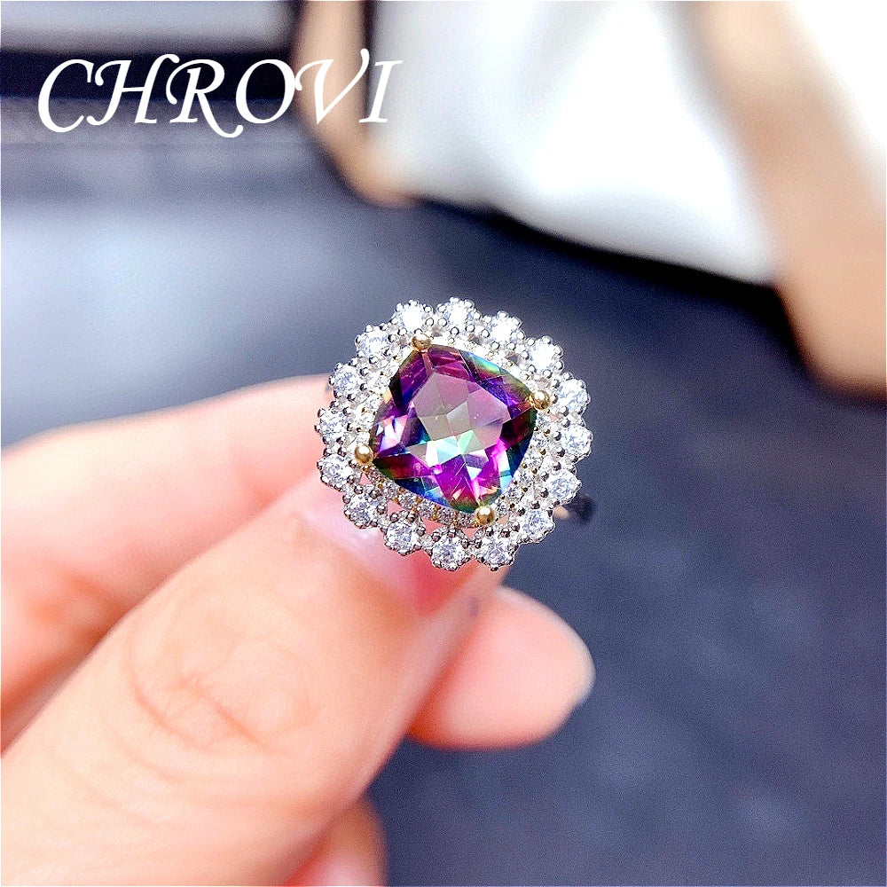Luxury-Style 925 Sterling Silver Colorful Crystal Stone Set - Sky Blue Necklace, Ring Pendant, Stud Earrings for Women