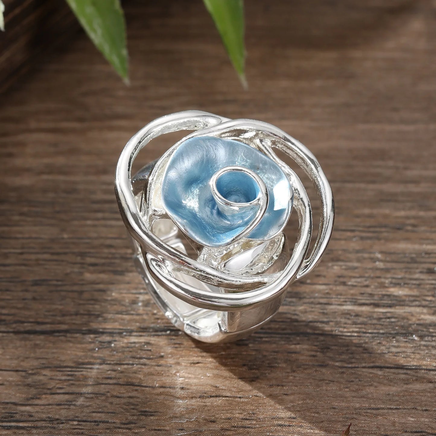 explosion Color oil rose flower elastic ring Fashion high sense Women's versatile rose ring