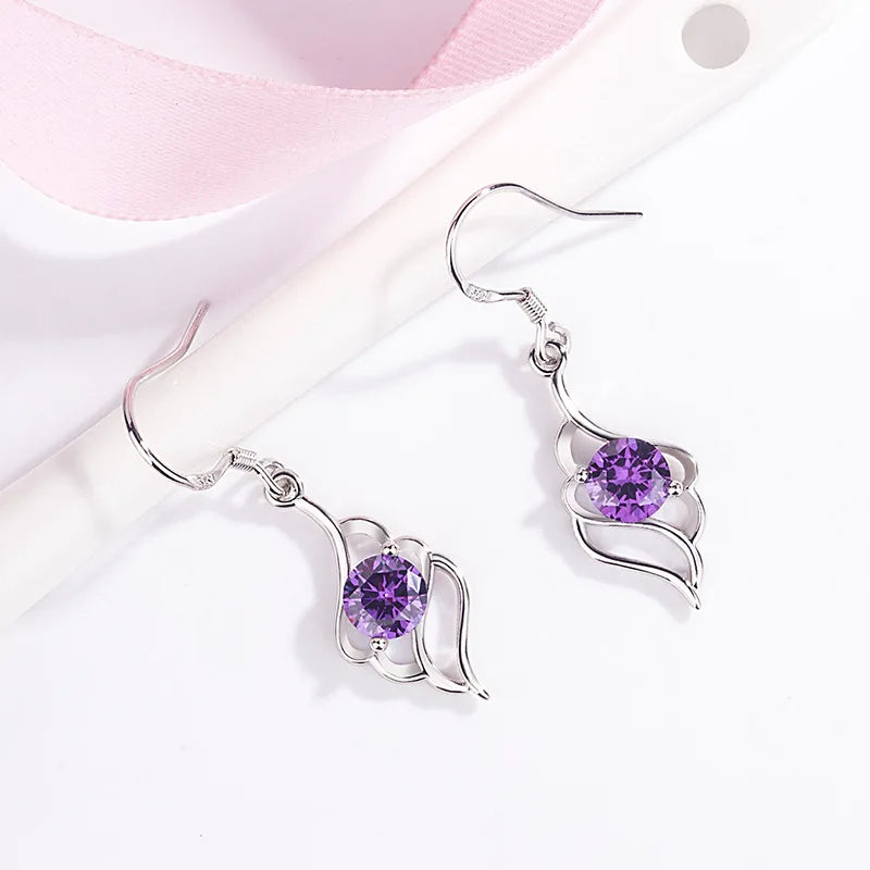 New 925 Sterling Silver Earrings AAA Zircon For Women Exquisite Student Girlfriend Jewelry Accessories Wedding Fashion Gift