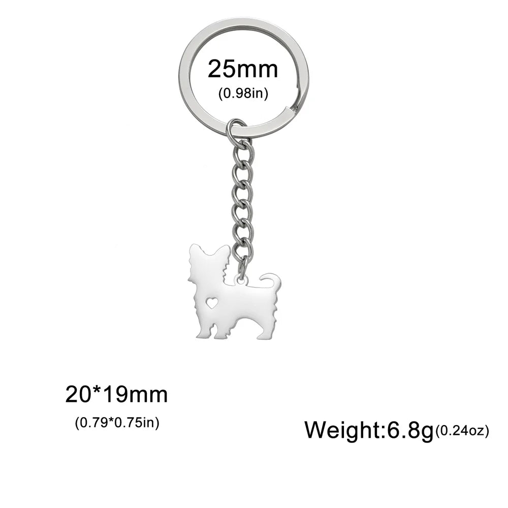 Cute Dog Samoye Keychain for Women Men Stainless Steel Dachshund Puppy Animal Lovers Key Ring for Car Backpack  Jewelry Gifts