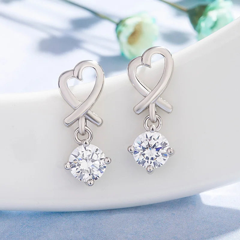 New 925 Sterling Silver Earrings AAA Zircon For Women Exquisite Student Girlfriend Jewelry Accessories Wedding Fashion Gift