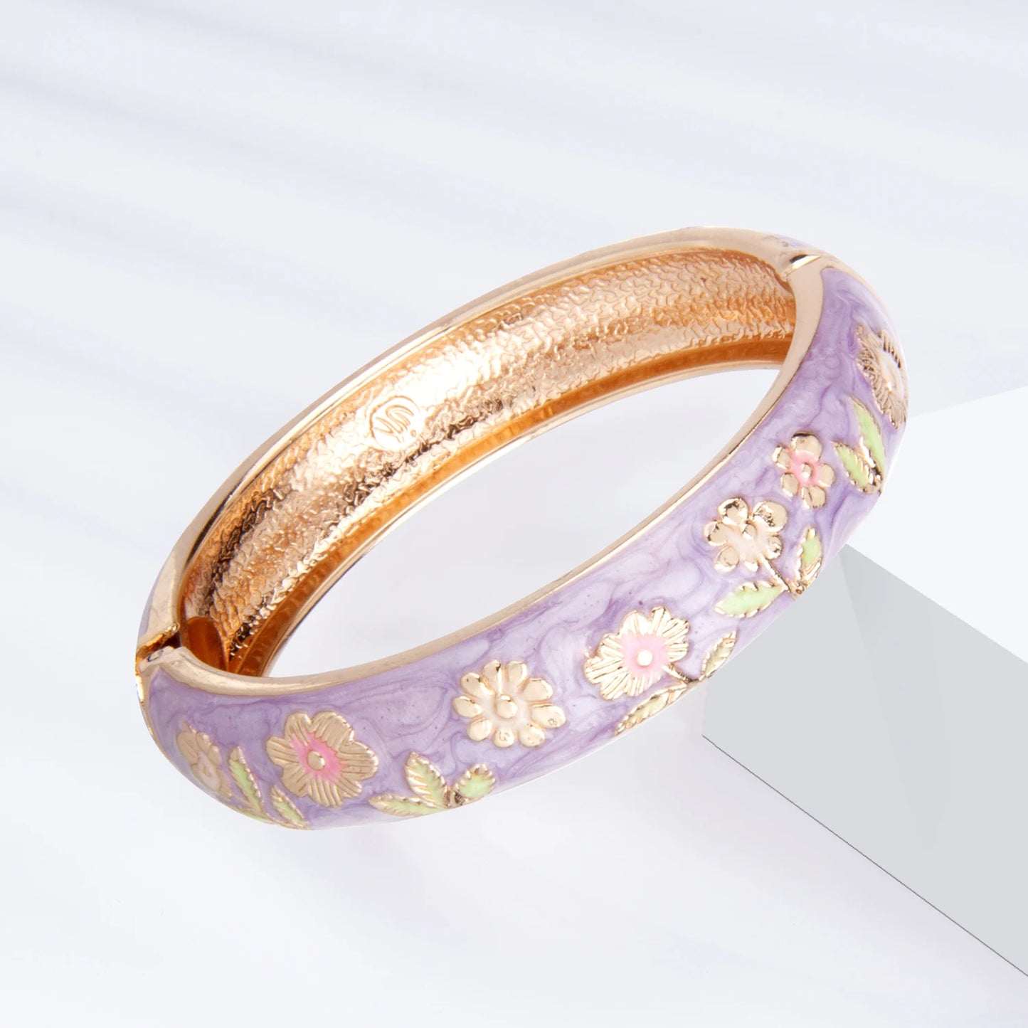 1/6 PCS Purple Enamel Bangle On Hand Cloisonne Bracelet For Women India Women's Hand Bracelets African Jewelry Hawaiian Bohemian