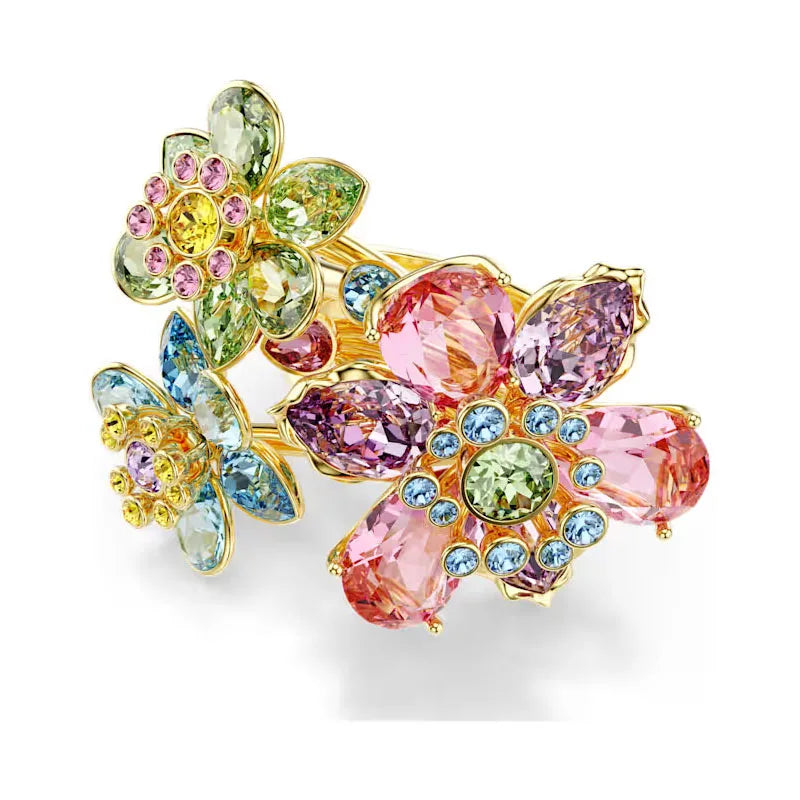 2026 New Trend Original Luxury Crystal Set Charm Yellow Pink Blue Flower Crystal Pendant Fashion Necklace Earring Gift for Women