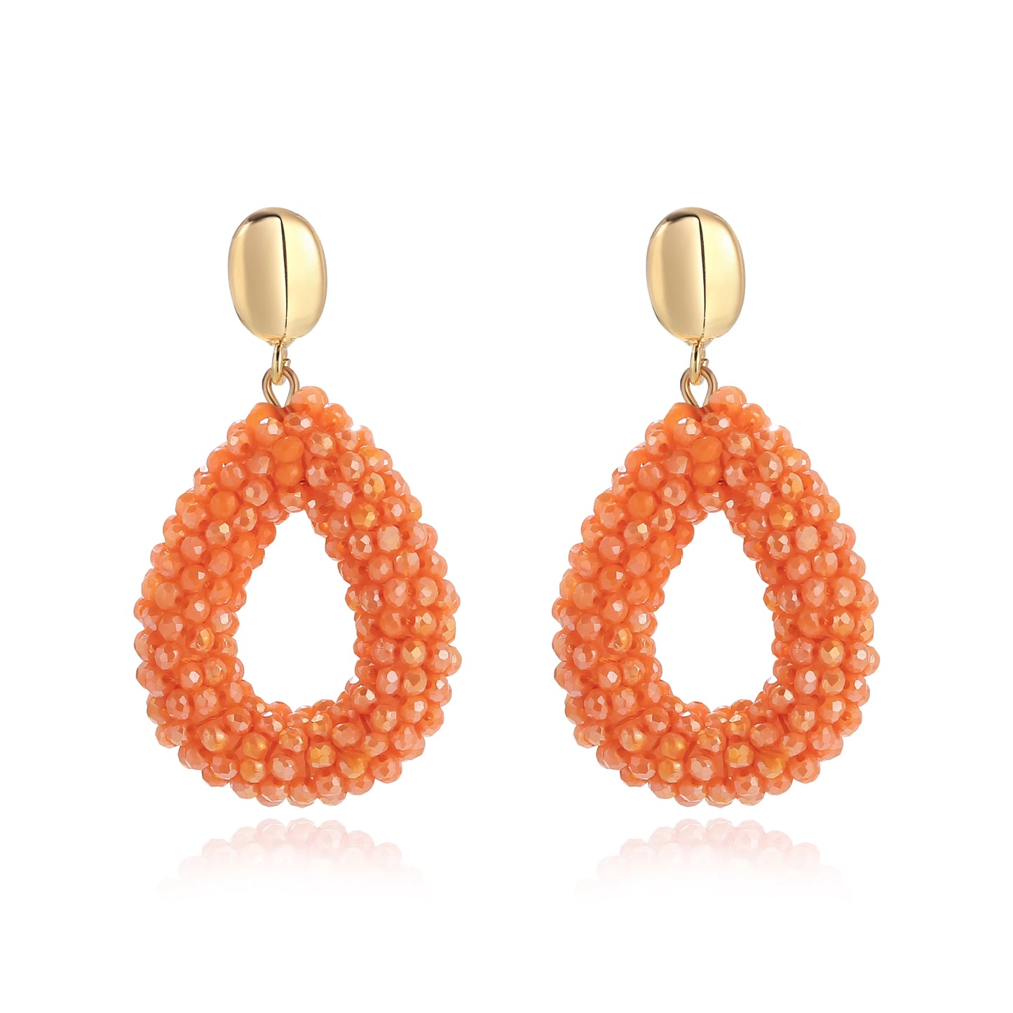 Badu Colorful Beaded Dangle Earrings for Women Boho Handmade Crystal Faceted Beads Teardrop Earrings Statement Fashion Jewelry