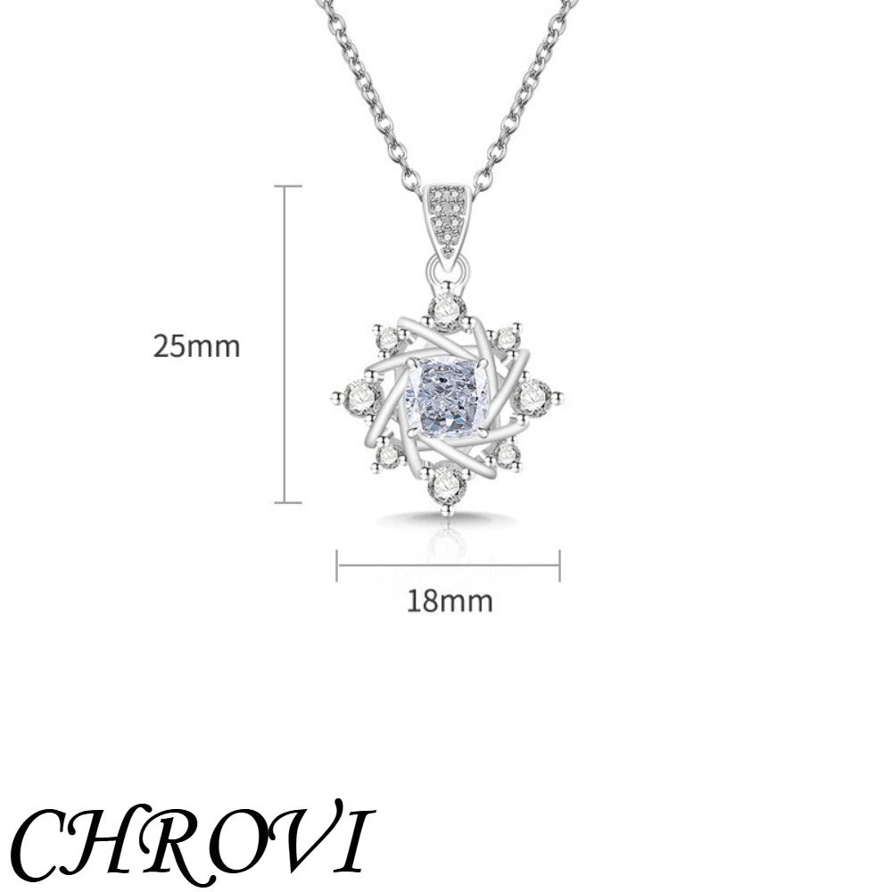 Exquisite 925 sterling silver gemstone ice flower octagonal star necklace, fashionable and versatile,high-carat diamond necklace