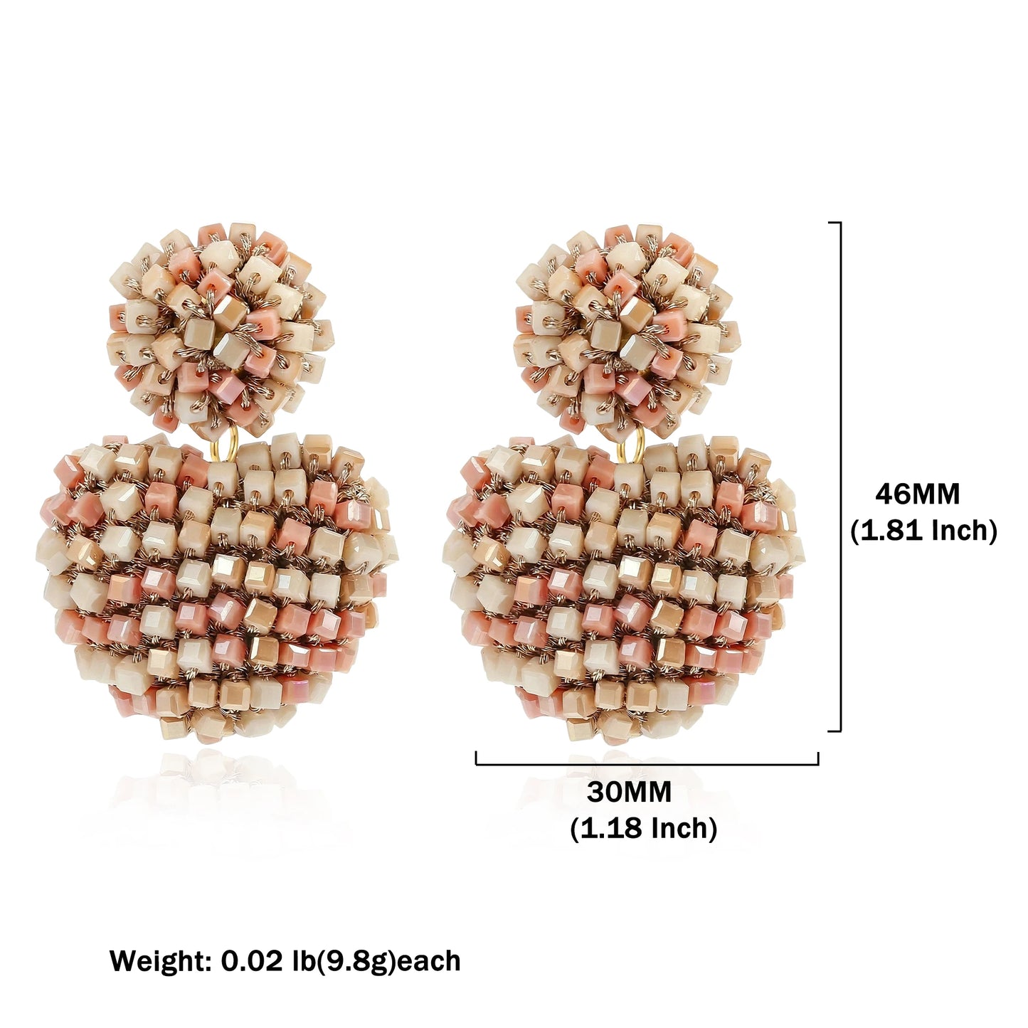 Badu Heart Shape Drop Earrings For Women Handmade Colorful Crystal Beads Big Statement Earrings Summer Party Jewelry Gifts