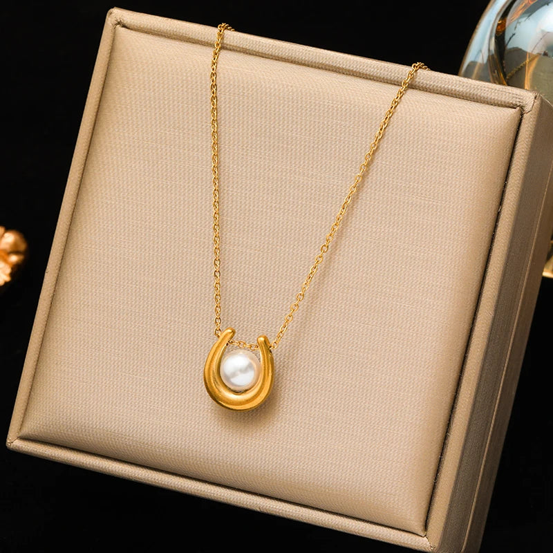 EILIECK 316L Stainless Steel Heart Love Pendant Necklace For Women Daily Wear Trendy Exquisite Charm Neck Chain Jewelry Gift