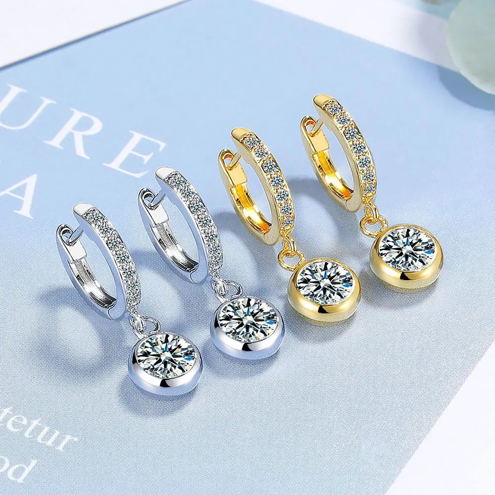 New 925 Sterling Silver Earrings Zircon For Women Exquisite Student Girlfriend Jewelry Accessories Wedding Mother's Day Gift