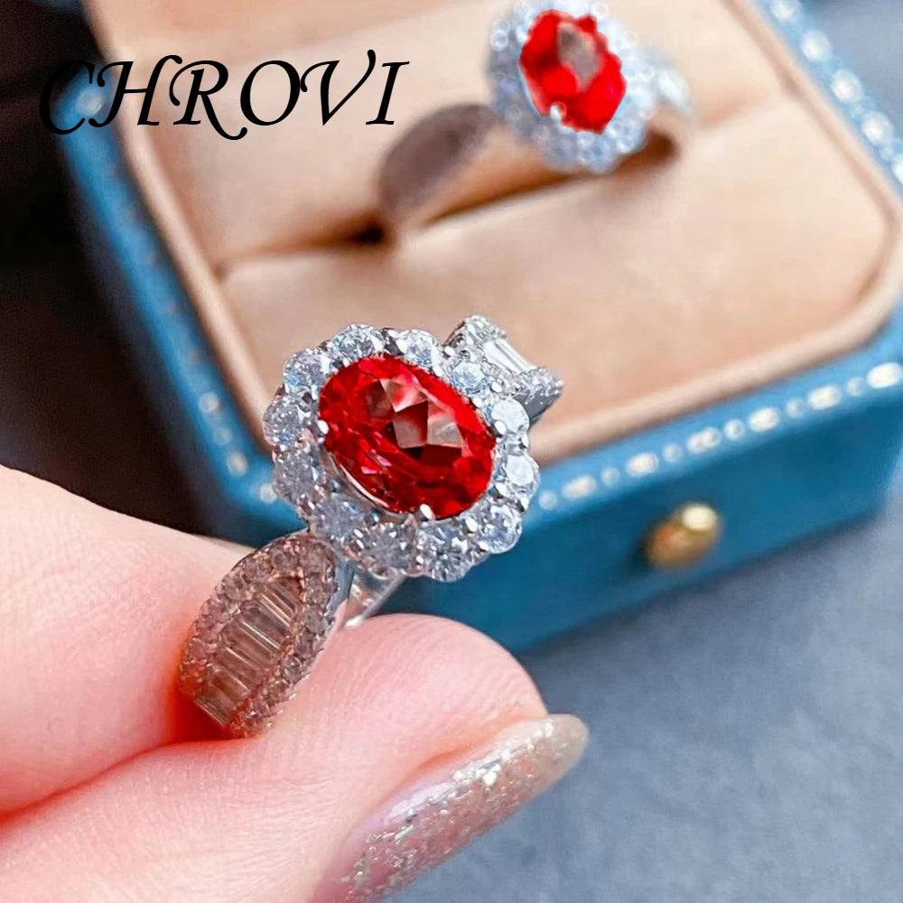 Fashion 925 sterling silver sky blue topaz full diamond minimalist style open ring for women - finger ring