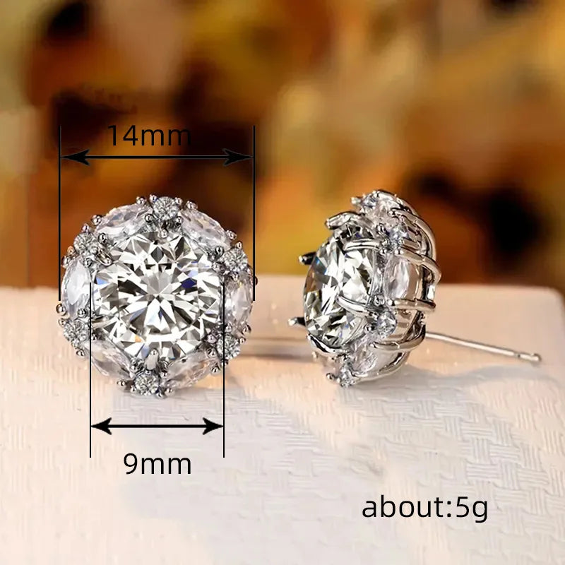 Huitan Trendy Luxury Cubic Zirconia Stud Earrings for Women Wedding Engagement Female Ear Accessories Gorgeous New Lady Jewelry