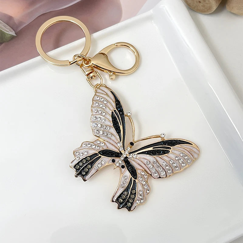 EASYA 2024 New Butterfly Keychain Collection Rhinestone Crystal Inlaid Car Pendant Handicrafts